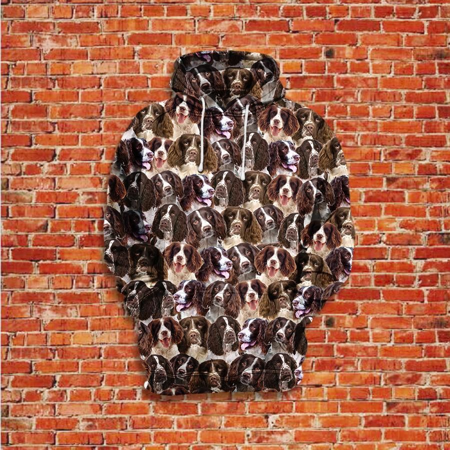 English Springer Spaniel Dog Unisex 3d Hoodie