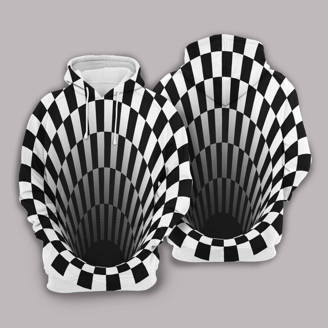 D Swirl Print Optical Unisex 3d Hoodie
