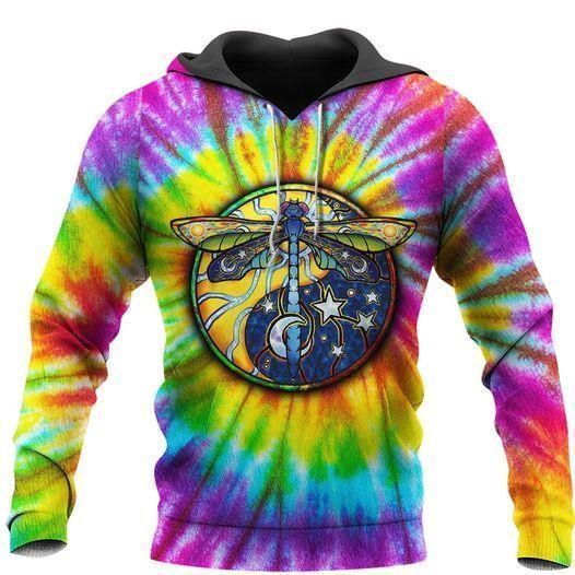 Hippie Dragonfly Tie Dye Unisex 3d Hoodie