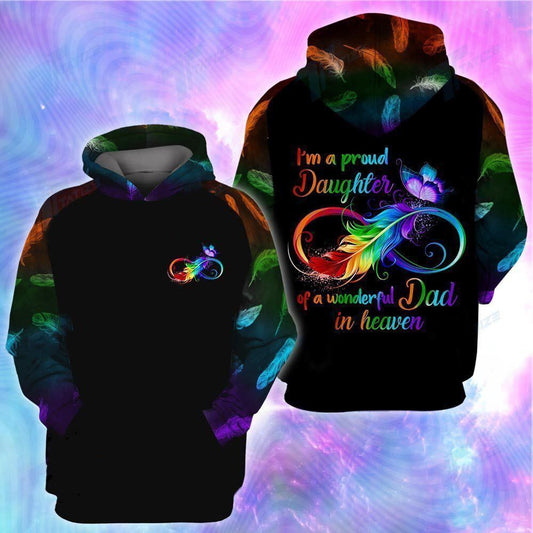 Im A Proud Daughter Of Wonderful Dad In Heaven Unisex 3d Hoodie