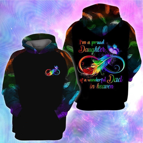 Im A Proud Daughter Of Wonderful Dad In Heaven Unisex 3d Hoodie