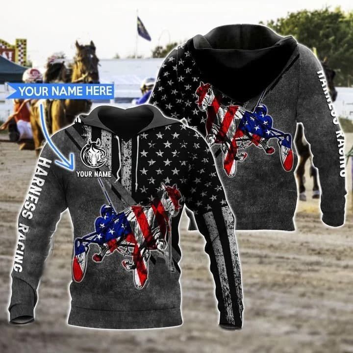 American Harness Racing Personalized Unisex 3d Hoodie