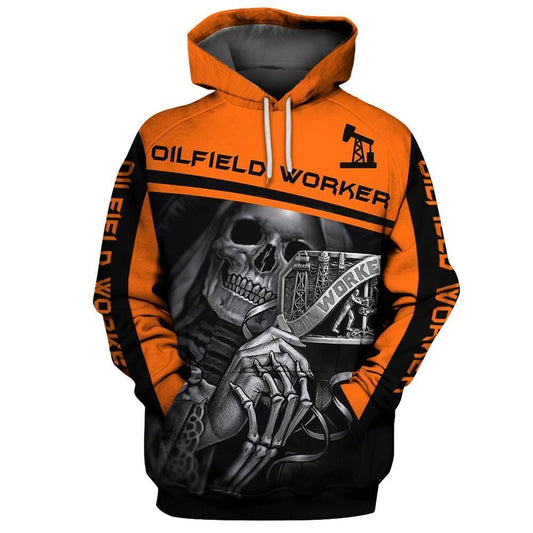 Oilfield Worker Black Orange Cute Unisex 3d Hoodie