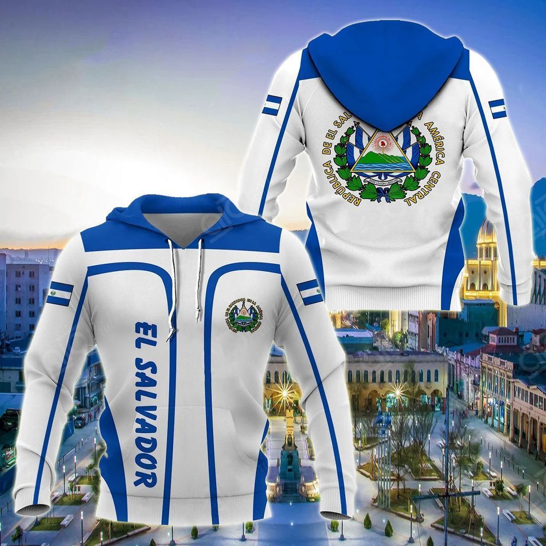 El Salvador Coat Of Arms Unisex 3d Hoodie