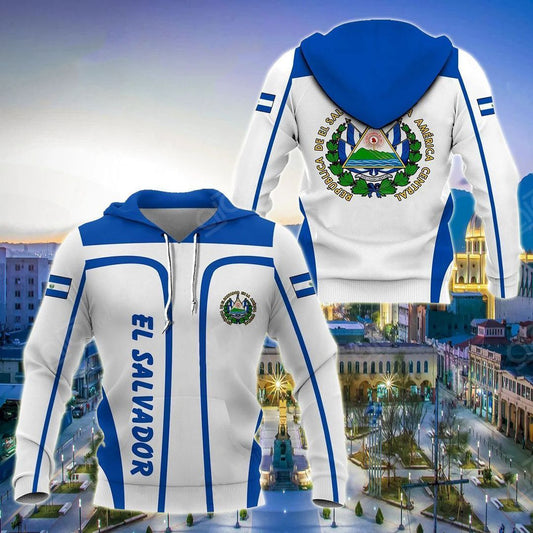 El Salvador Coat Of Arms Unisex 3d Hoodie