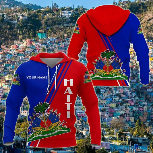 Customize Haiti Coat Of Arms Flag Unisex 3d Hoodie