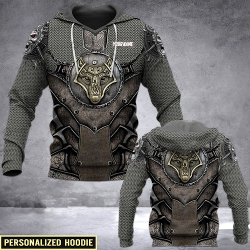 Ah Personalized Name Viking Wolf Unisex 3d Hoodie