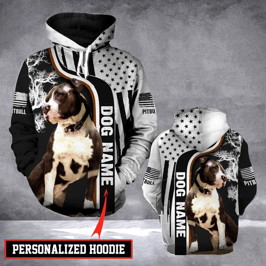 Pitbull Personalized Unisex 3d Hoodie