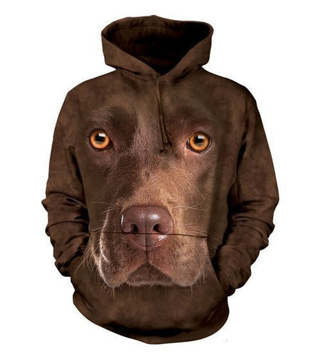 Chocolate Labrador Face 3d Pullover Hoodie|Shirts For Men & Women|Adult|Long Sleeves