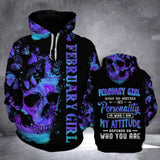 Lkh February Girl Butterfly My Attitude Unisex 3d Hoodie