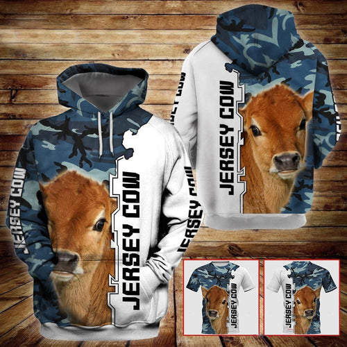 Jersey Cow 3d Pullover Hoodie|Shirts For Men & Women|Adult|Long Sleeves