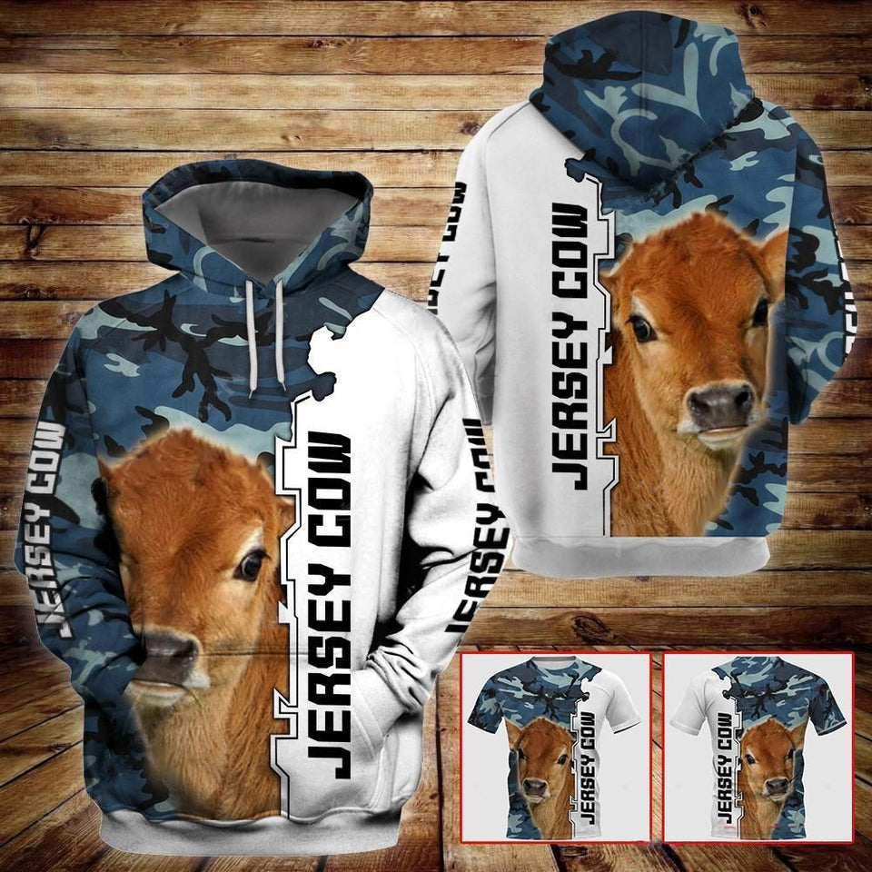 Jersey Cow 3d Pullover Hoodie|Shirts For Men & Women|Adult|Long Sleeves