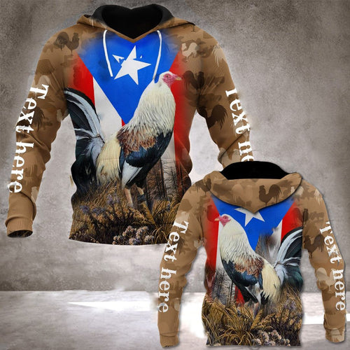 Rooster Puerto Rico Personalized Unisex 3d Hoodie