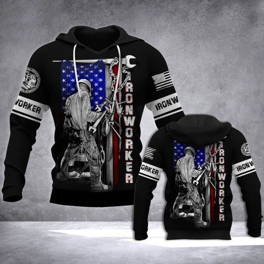 Dh Ironworker Flag Unisex 3d Hoodie