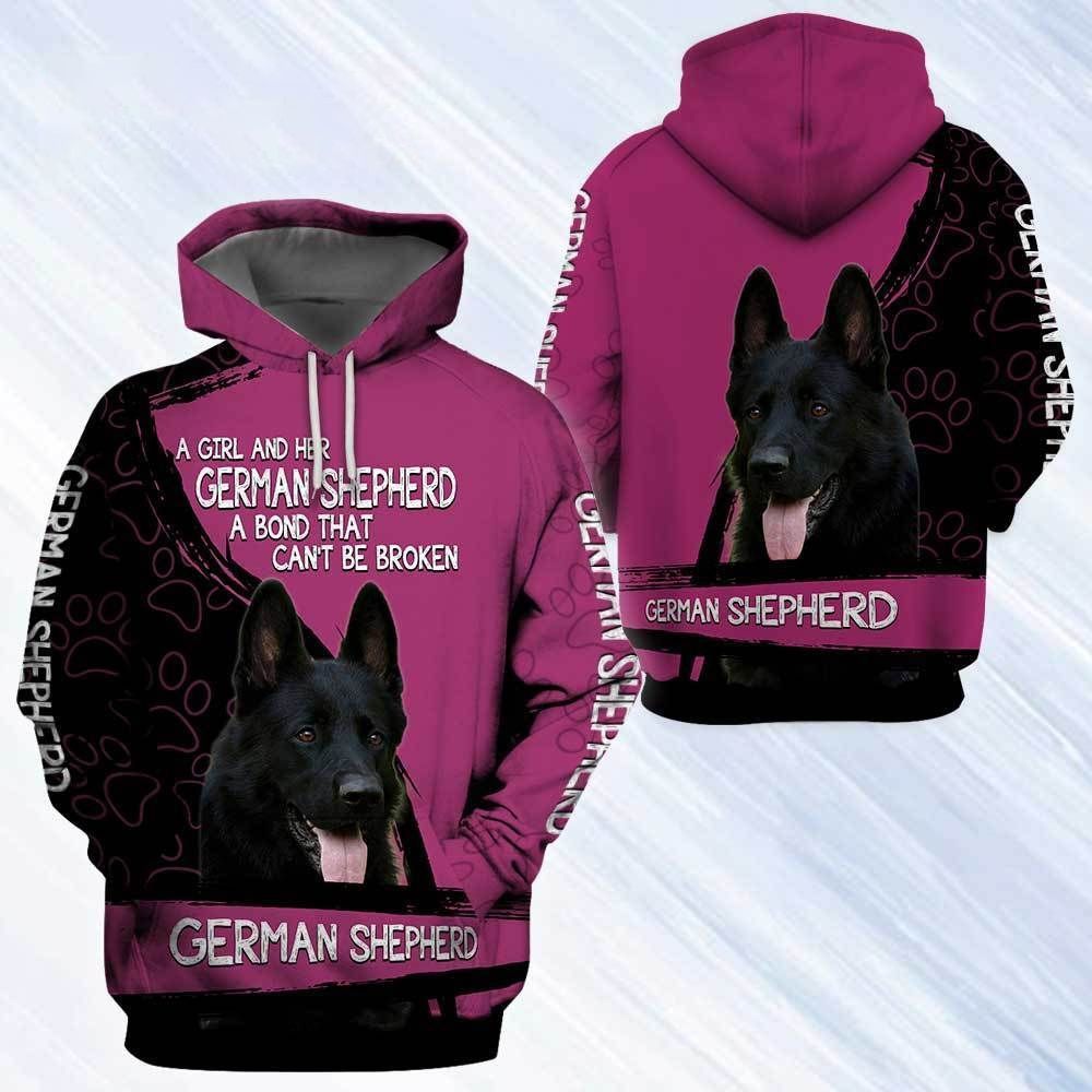 Gift For Dog Lover Black German Shepherd 3d Pullover Hoodie|Shirts For Men & Women|Adult|Long Sleeves