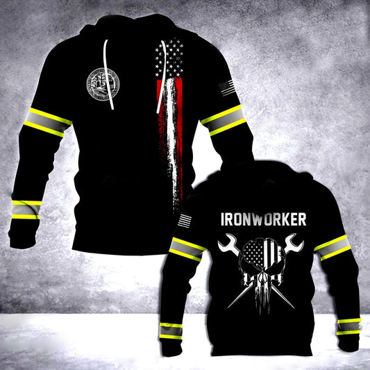 Ironworker Flag Printed Unisex 3d Hoodie