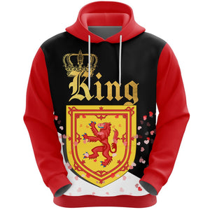 Scotland King Valentine Hoodie|Shirts For Men & Women|Adult|Long Sleeves Unisex 3d Hoodie