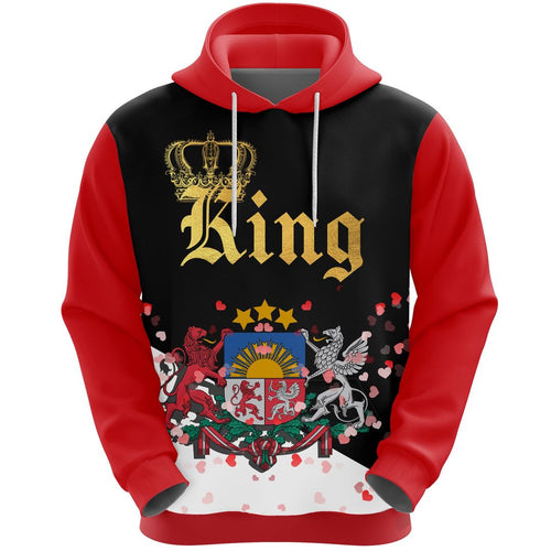 Latvia King Valentine Hoodie|Shirts For Men & Women|Adult|Long Sleeves Unisex 3d Hoodie