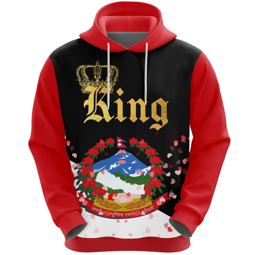 Nepal King Valentine Hoodie|Shirts For Men & Women|Adult|Long Sleeves Unisex 3d Hoodie