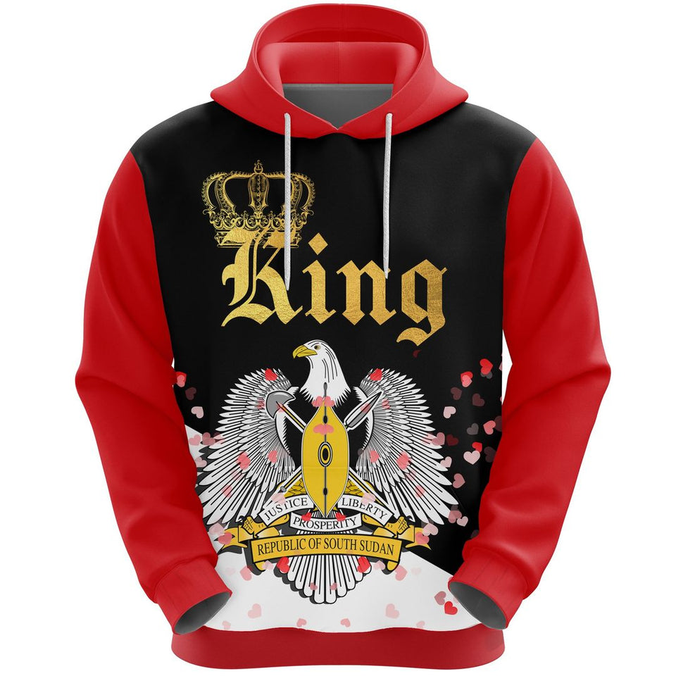 South Sudan King Valentine Hoodie|Shirts For Men & Women|Adult|Long Sleeves Unisex 3d Hoodie