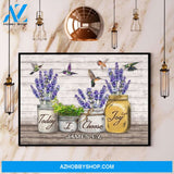 Lavender Hummingbird Today I Choose Joy Canvas And Poster, Wall Decor Visual Art