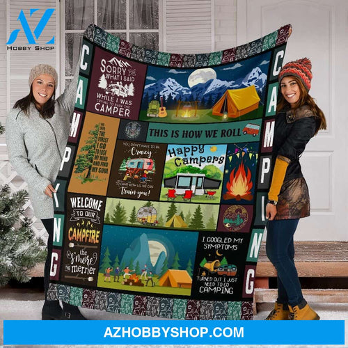 Lbe A Happy Campers Fleece Blanket