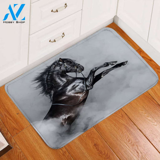 Leaping Horse B&W Door Mat