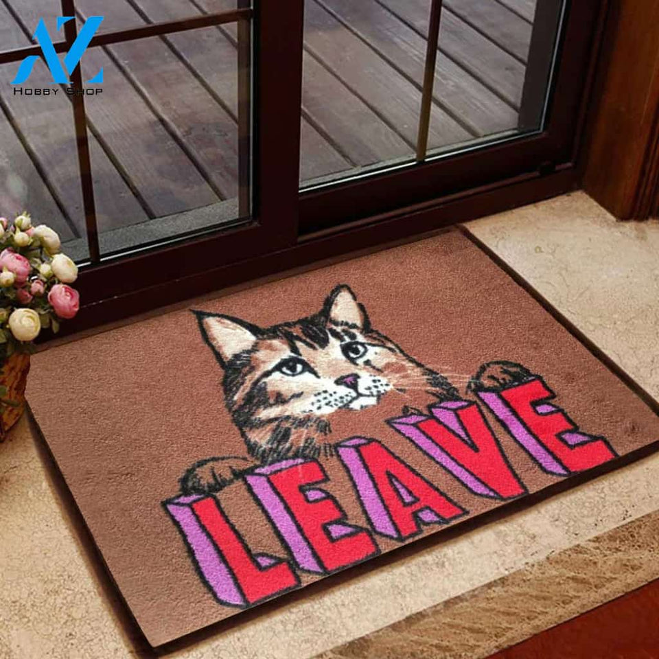 LEAVE Cat Doormat Doormat Funny Cat Indoor And Outdoor Doormat Warm House Gift Welcome Mat Home Decor Classroom Decor Gift For Cat Lover