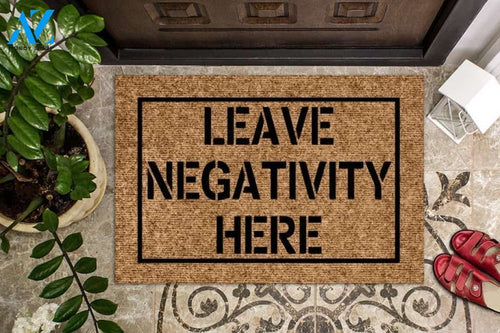 Leave Negativity Here Funny Quote Doormat Welcome Mat House Warming Gift Home Decor Funny Doormat Gift Idea