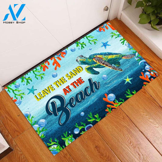 Leave The Sand At The Beach Doormat Welcome Mat Housewarming Gift Home Decor Funny Doormat Gift For Friend Gift Idea For Turtle Lovers