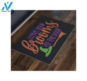 Leave Your Brooms at the Door Halloween Doormat Indoor and Outdoor Mat Entrance Rug Funny Home Decor Closing Gift Gift for Friend Family Gift Idea