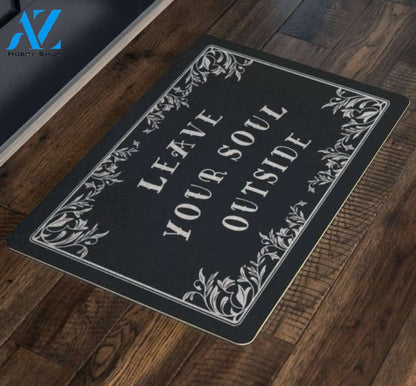 Leave Your soul Outside Funny Halloween Doormat Indoor and Outdoor Mat Entrance Rug Funny Home Decor Closing Gift Gift for Friend Family Gift Idea