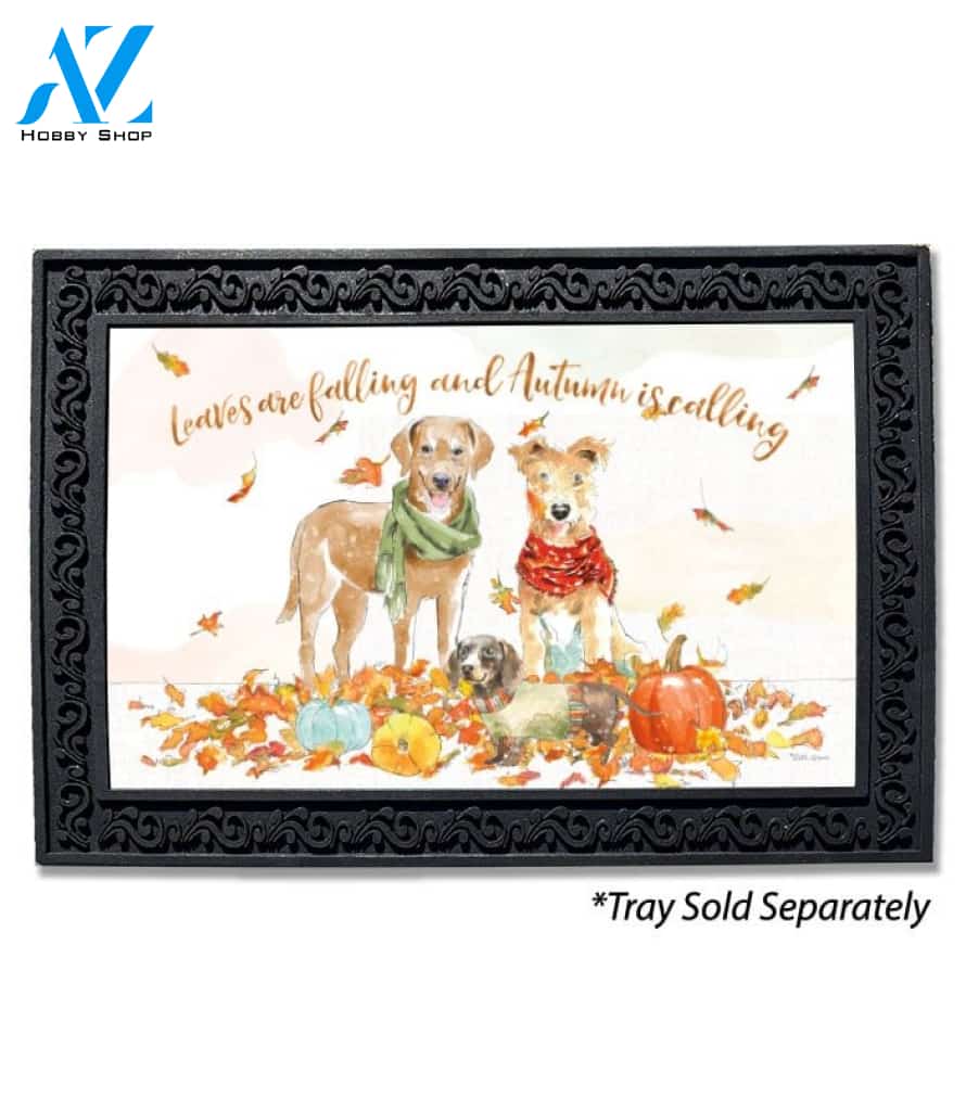 Leaves are Falling Harvest Dogs Doormat - 18" x 30"