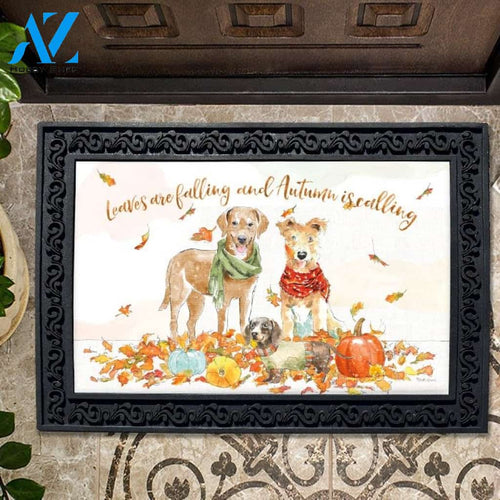 Leaves are Falling Harvest Dogs Doormat - 18" x 30"