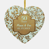Leaves Of Gold 50Th Wedding Anniversary Ceramic Ornament