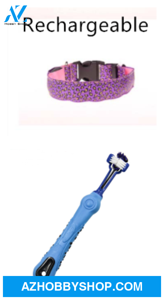 Led Dog Collar Safety Adjustable Nylon Leopard Pet M / Pinkrechargeableandblue