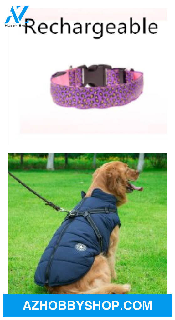 Led Dog Collar Safety Adjustable Nylon Leopard Pet Mandm / Pinkrechargeableandblue