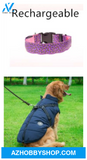 Led Dog Collar Safety Adjustable Nylon Leopard Pet Mandm / Pinkrechargeableandblue