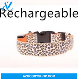Led Dog Collar Safety Adjustable Nylon Leopard Pet S / Orangerechargeable