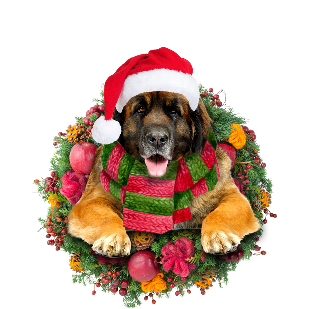 Godmerch- Ornament- Leonberger Christmas Ornament, Happy Christmas Ornament, Car Ornament