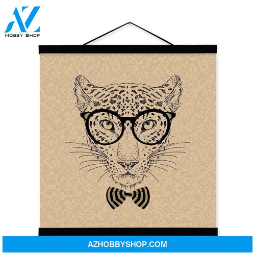 Leopard Face Black White Gentleman Wildlife Animal Portrait Wood Print Picture Poster Home Full Hd Personalized Customized Canvas Art Wall Art Wall Decor