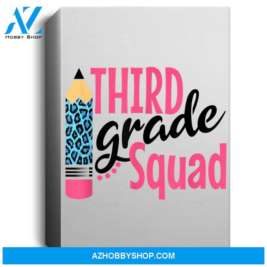 Leopard Pencil 100 Days Of Third Grade Squad For Girl School Portrait Canvas