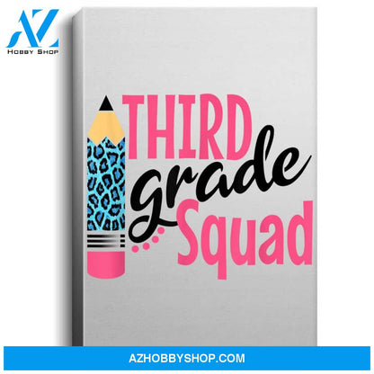 Leopard Pencil 100 Days Of Third Grade Squad For Girl School Portrait Canvas