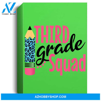 Leopard Pencil 100 Days Of Third Grade Squad For Girl School Portrait Canvas
