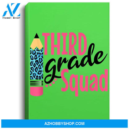 Leopard Pencil 100 Days Of Third Grade Squad For Girl School Portrait Canvas