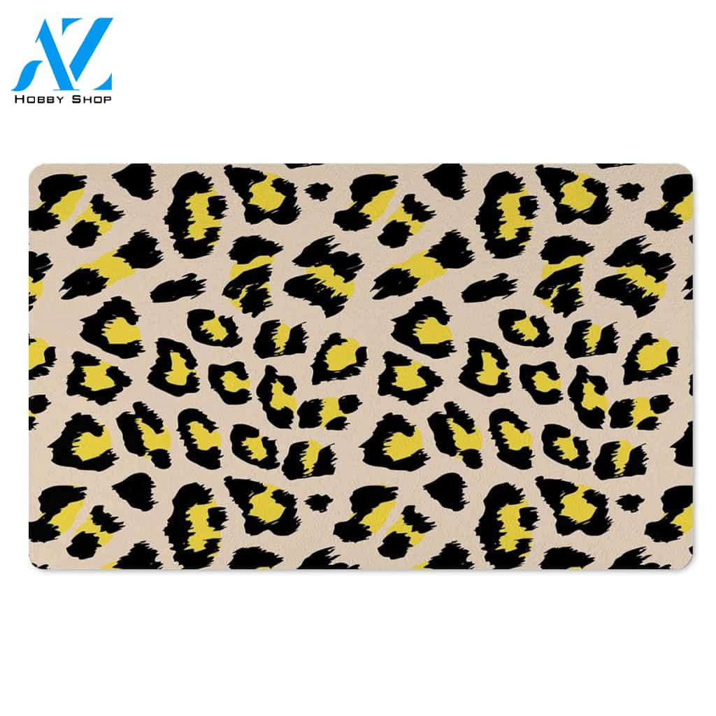 Leopard Print Door Mat