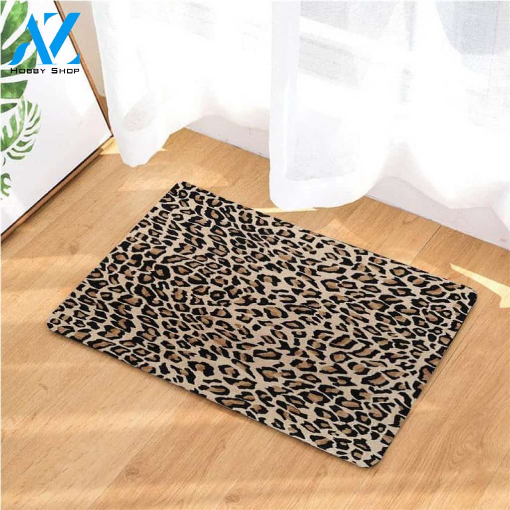 leopard wallpaper doormats