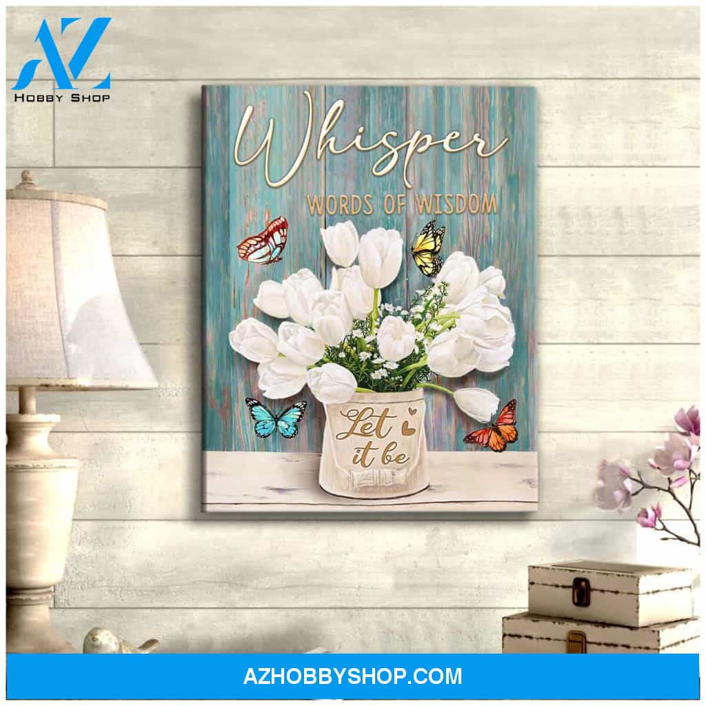 Eviral Store Let It Be Butterfly Canvas Wall Art Decor – Butterfly Canvas Print Wall Art