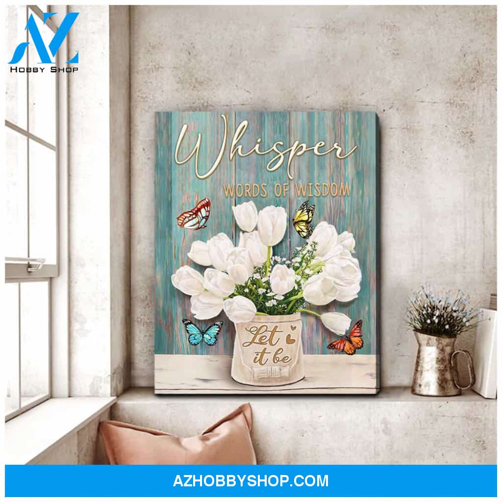Eviral Store Let It Be Butterfly Canvas Wall Art Decor – Butterfly Canvas Print Wall Art