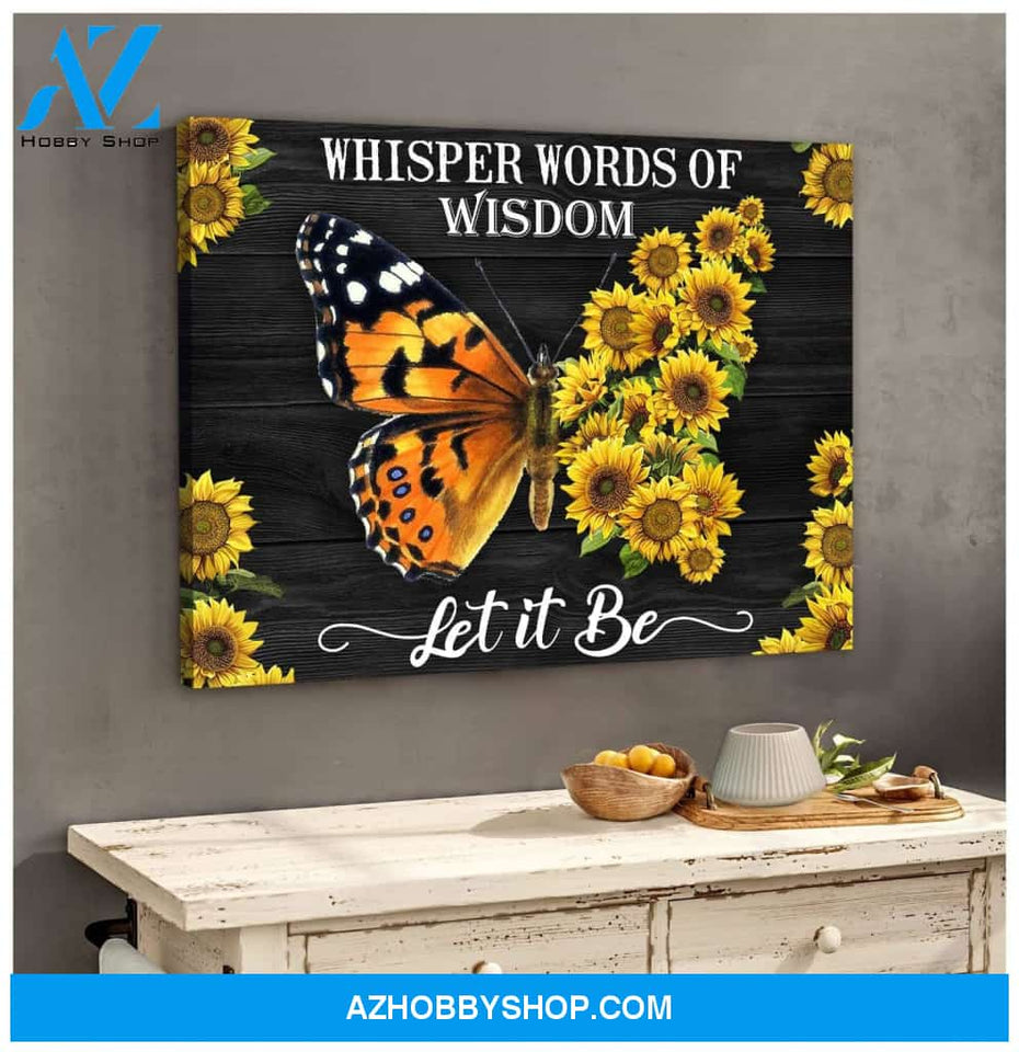 Let It Be Butterfly Wall Art Canvas